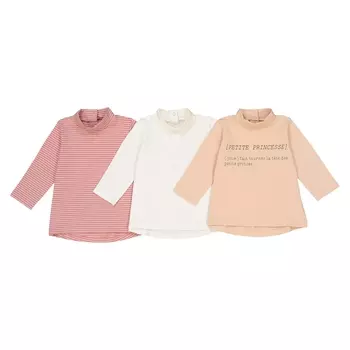 Комплект из 3 футболок с отворачивающимся воротником, 1 мес. - 3 года