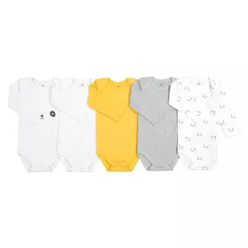 Комплект из 5 боди с длинными рукавами 0 мес-3 лет