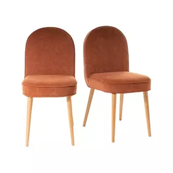 Комплект из стульев из велюра LA REDOUTE INTERIEURS