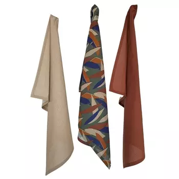 Комплект из трех кухонных полотенец LaRedoute