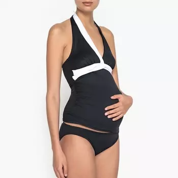 Купальник с открытой спинкой для периода беременности, форма танкини