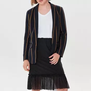 Куртка-блейзер прямого покроя в полоску