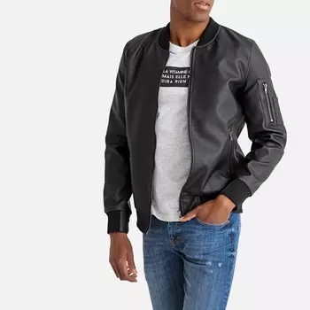 Куртка-бомбер из искусственной кожи