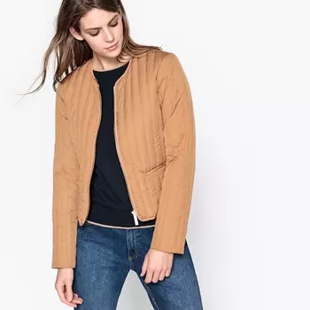 Куртка стеганая тонкая без воротника