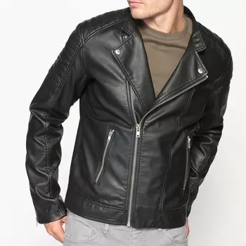 Куртка в байкерском стиле из искусственной кожи