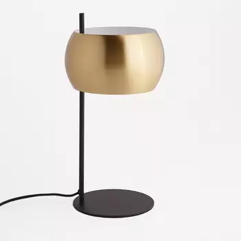 Лампа настольная из металла черного цвета и латуни, Elori