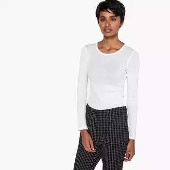 Лонгслив в рубчик с длинными рукавами