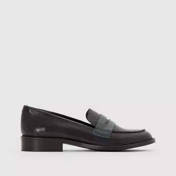 Мокасины кожаные двухцветные