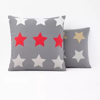 Наволочка с рисунком, STARS, anthracite