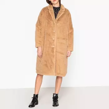 Пальто длинное с искусственным мехом GAZETTE