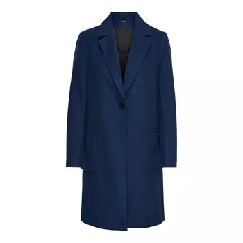 Пальто длинное с накладными карманами