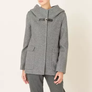 Пальто короткое из шерстяного драпа