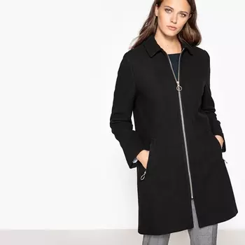 Пальто на молнии из шерстяного драпа