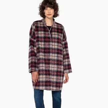 Пальто объемного покроя из полушерстяной ткани