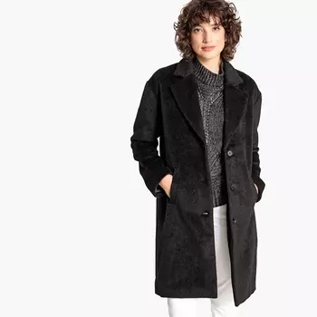 Пальто объемного покроя из полушерстяной ткани