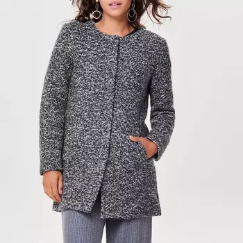 Пальто прямого покроя из полушерстяной ткани букле