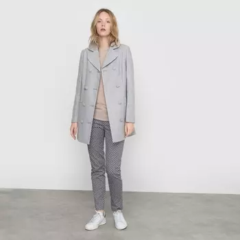 Пальто с металлизированными волокнами и бантом сза