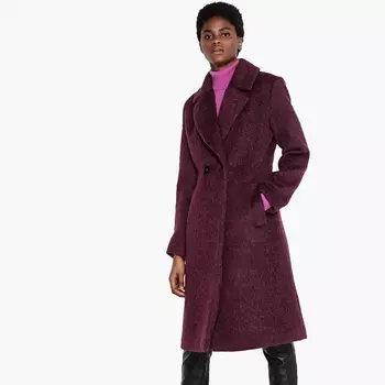 Пальто средней длины из полушерстяной ткани