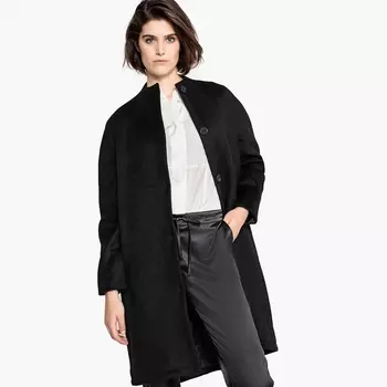 Пальто средней длины из полушерстяной ткани