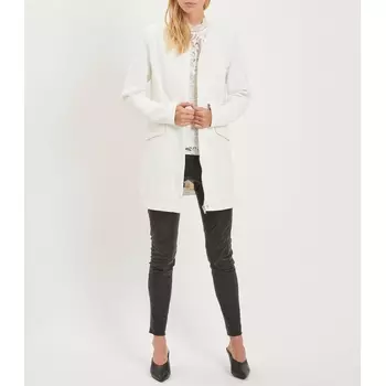 Пальто средней длины с круглым вырезом демисезонная модель