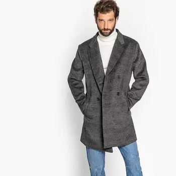 Пальто в клетку с запахом