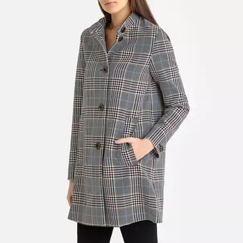 Пальто в клетку средней длины BUXTON