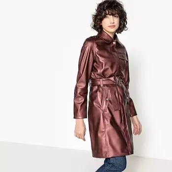 Парка из искусственной кожи