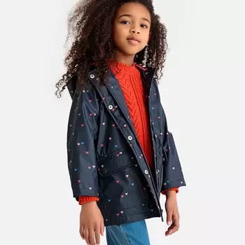 Парка с капюшоном и рисунком сердца, 3-12 лет