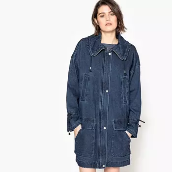 Парка средней длины из денима