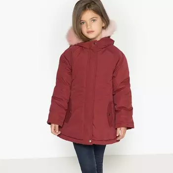 Парка средней длины с капюшоном, 3-12 лет