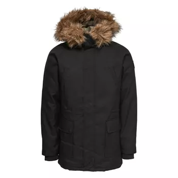 Парка средней длины с капюшоном, демисезонная модель