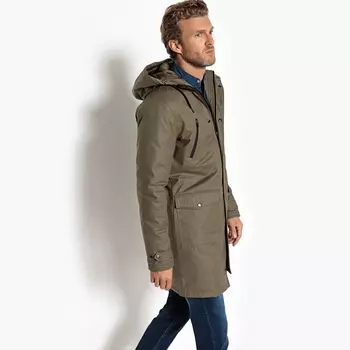 Парка средней длины с оригинальной застежкой на молнию