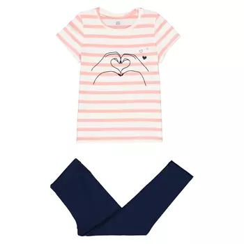 Пижама футболка + леггинсы в полоску 3 -12 лет