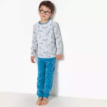 Пижама из велюра с рисунком динозавры, 3-12 лет