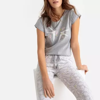 Пижама-корсар с принтом