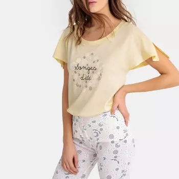 Пижама-корсар с принтом