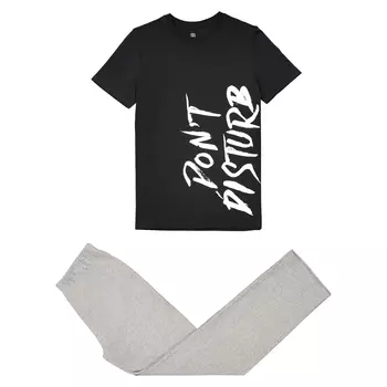 Пижама с рисунком-надписью из хлопка, 10-16 лет