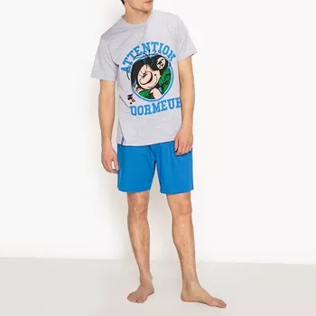 Пижама с шортами из хлопка с рисунком Gaston Lagaffe
