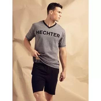 Пижама с шортами раздельная в полоску, короткие рукава, 100% хлопок