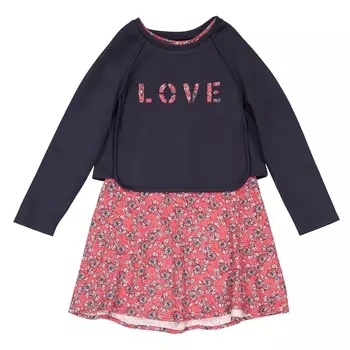 Платье 2 в 1 с рисунком, 3-14 лет