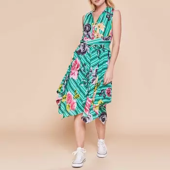 Платье асимметричное с рубашечным воротником без рукавов, Fief