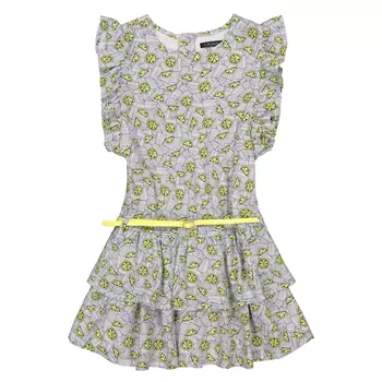 Платье без рукавов с воланами и рисунком, 5-14 лет