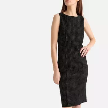 Платье bodycon без рукавов с жаккардовым принтом в горошек
