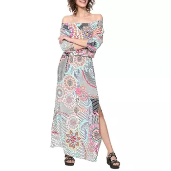 Платье длинное с графическим рисунком Dera