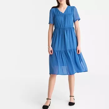 Платье длинное с короткими рукавами