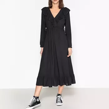 Платье длинное с воланами REX