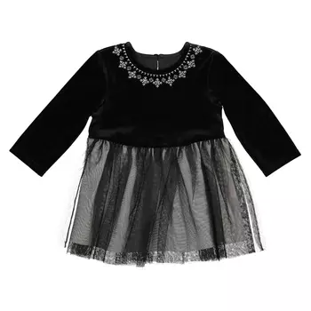 Платье из 2 материалов: тюль и велюр, 1 мес. - 3 года