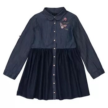 Платье из денима и тюля, 3-14 лет