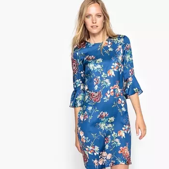 Платье из сатина с цветочным принтом