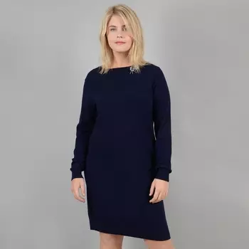 Платье из трикотажа с длинными рукавами, вырез сзади